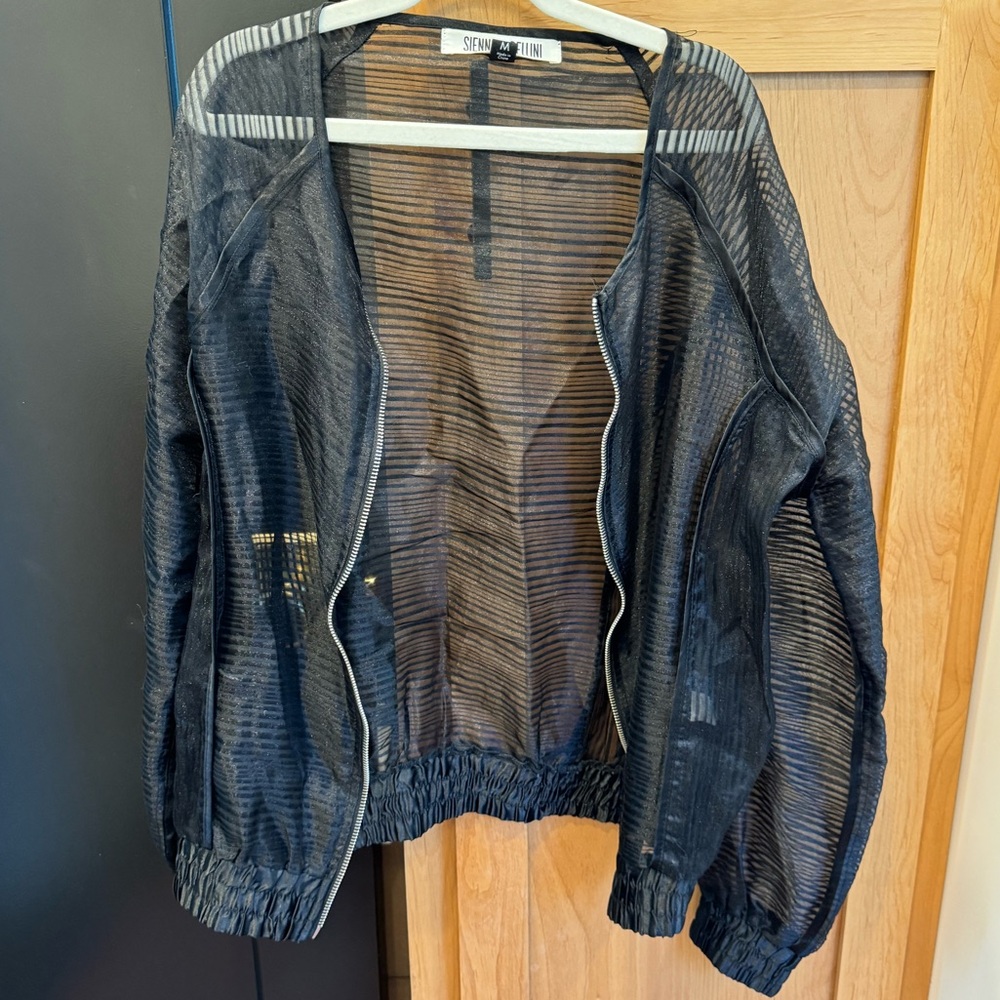 Sienna & Bellini Sheer Black Bomber Jacket